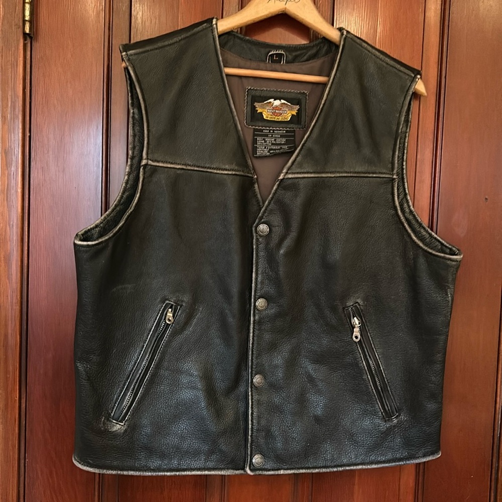 Men’s Leather Harley Davidson Vest